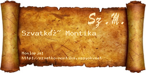 Szvatkó Montika névjegykártya