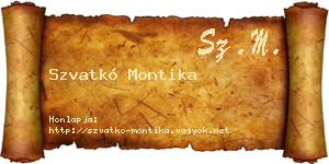 Szvatkó Montika névjegykártya